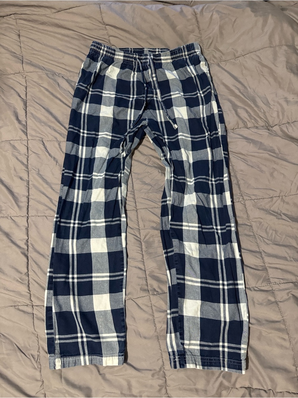Navy and White Plaid Lounge Pants